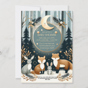 Invitation Baby shower des bois