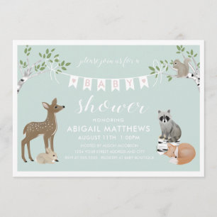 Invitation Baby shower des bois