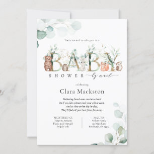 Invitation Baby shower des bois par Mail Forest Animaux