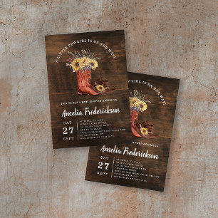 Invitation Baby shower des bottes de petite fille