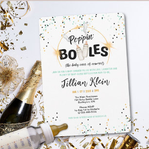 Invitation Baby shower des bouteilles de Poppin
