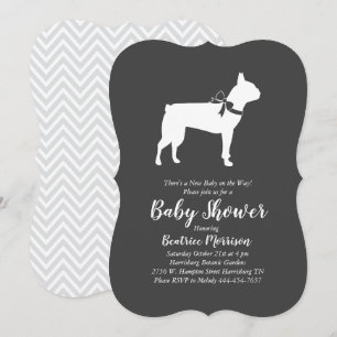 Invitation Baby shower des chiens de Boston Terrier