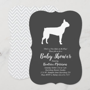 Invitation Baby shower des chiens de Boston Terrier