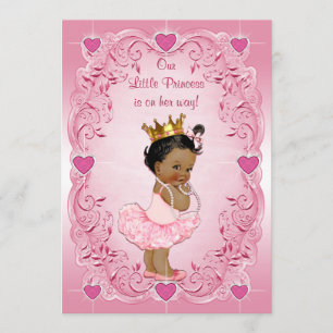 Invitation Baby shower des Coeurs d'amour de la Princesse Bal