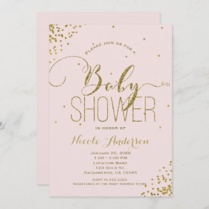 Invitation BABY SHOWER des coins Parties scintillant de verre