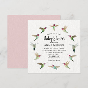 Invitation Baby shower des colibris d'Anna
