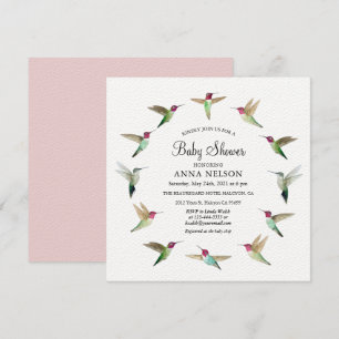 Invitation Baby shower des colibris d'Anna