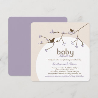 Invitation Baby shower des couples d'arbres de la famille des