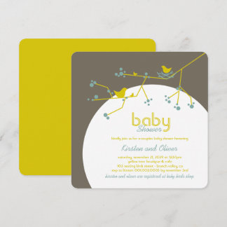 Invitation Baby shower des couples d'arbres de la famille des