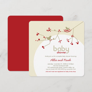 Invitation Baby shower des couples d'arbres de la famille des