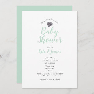 Invitation Baby shower des couples de coeurs de galets / Saup