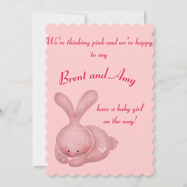 Invitation Baby shower des couples de filles roses simples (Devant)
