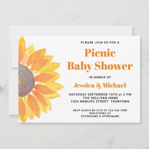 Invitation Baby shower des couples de pique-nique