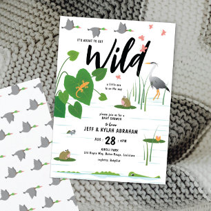 Invitation Baby shower des créatures de marécage sauvage
