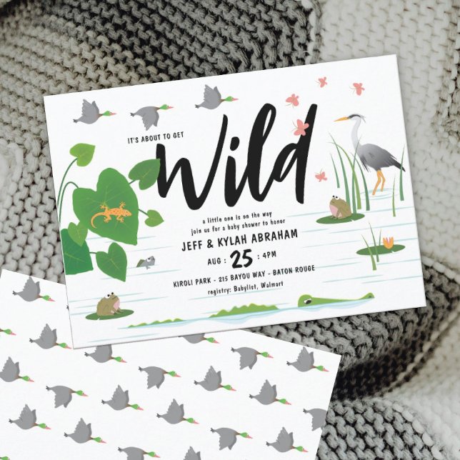 Invitation Baby shower des créatures de marécage sauvage (Créateur téléchargé)