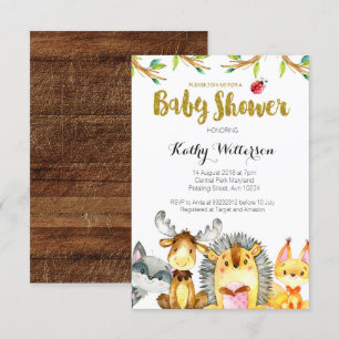 Invitation Baby shower des créatures rustiques des bois