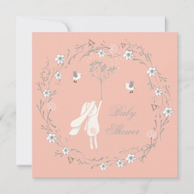 Invitation Baby shower des Dandelions de la couronne de fleur (Devant)