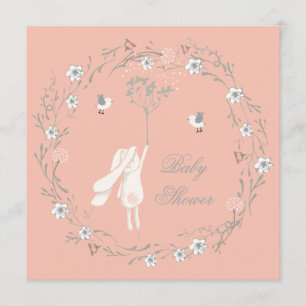 Invitation Baby shower des Dandelions de la couronne de fleur
