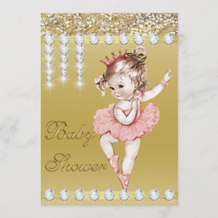 Invitation Baby shower des diamants de la princesse Ballerina