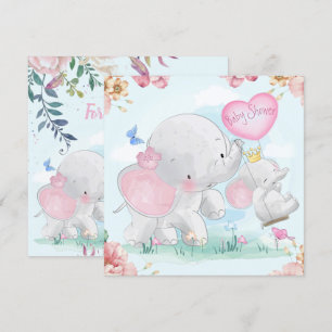 Invitation Baby shower des éléphants