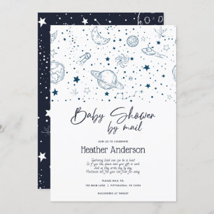 Invitation Baby shower des étoiles spatiales par courrier