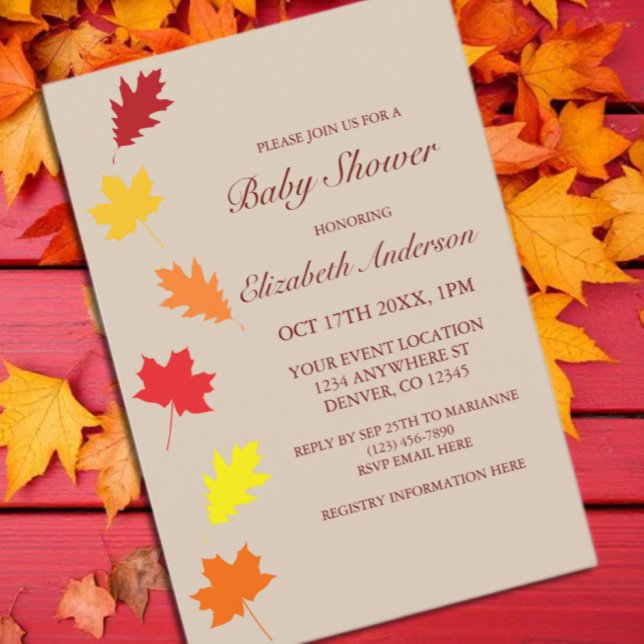 Invitation Baby shower des feuilles d'automne (Créateur téléchargé)