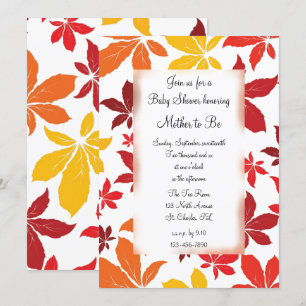 Invitation Baby shower des feuilles d'automne colorées