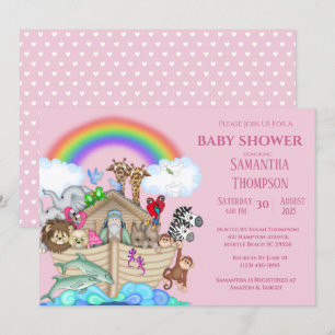 Invitation Baby shower des filles d'Arche de Noah