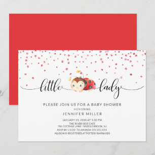 Invitation Baby shower des filles de la petite dame Ladybug