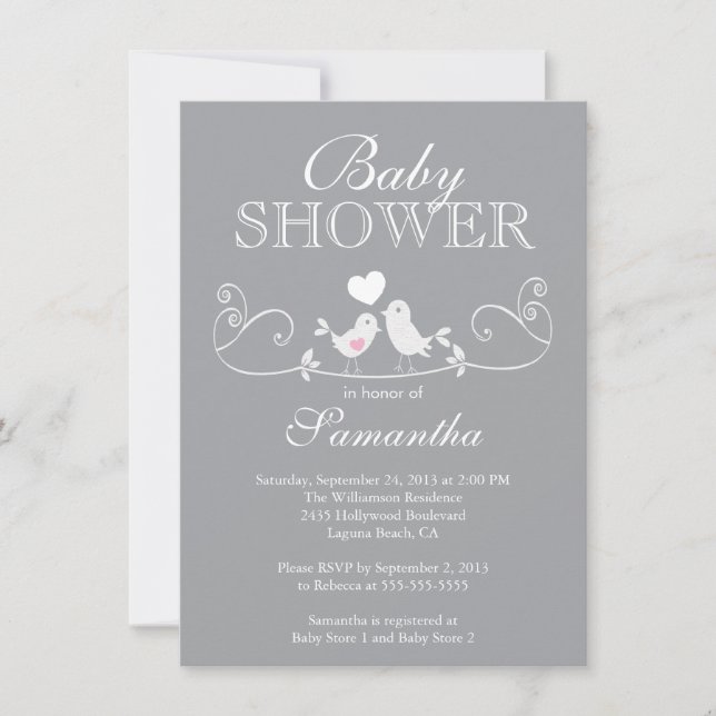 Invitation Baby shower des filles Inséparables mod (Devant)