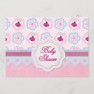 Invitation Baby shower des fleurs de Ladybug