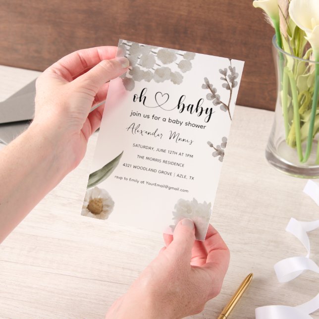 Invitation Baby shower des fleurs de printemps (Ordinateur de poche)
