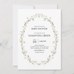 Invitation Baby shower des fleurs de printemps