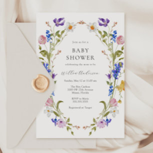 Invitation Baby shower des fleurs de printemps