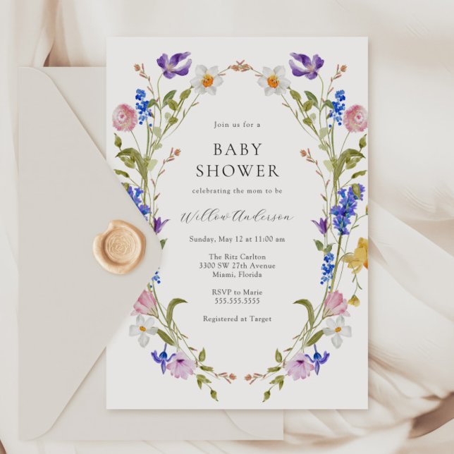 Invitation Baby shower des fleurs de printemps (Créateur téléchargé)