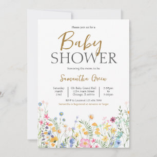 Invitation Baby shower des fleurs de printemps