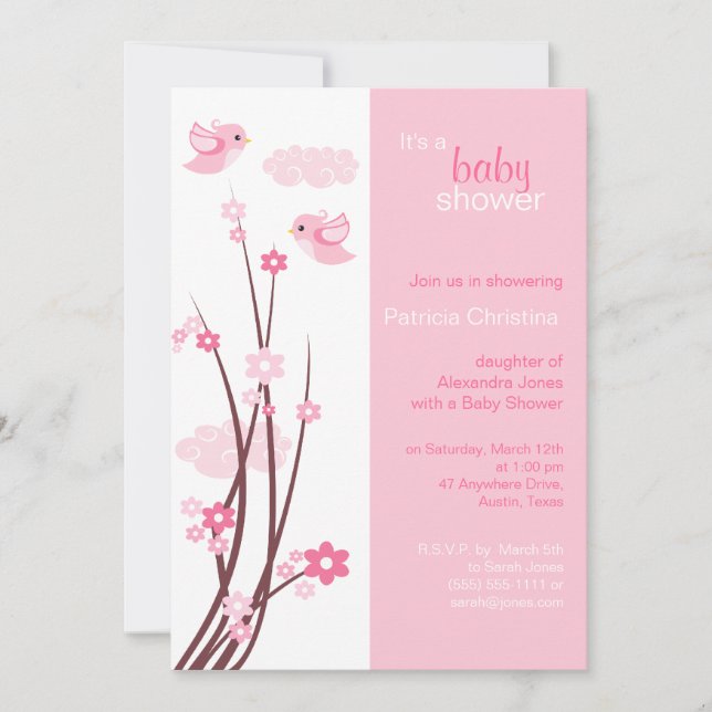 Invitation Baby shower des fleurs de printemps Inséparables r (Devant)