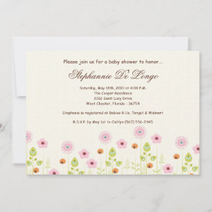Invitation Baby shower des fleurs printanières 5x7
