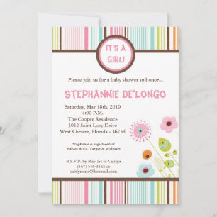 Invitation Baby shower des fleurs printanières 5x7