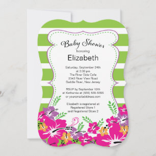 Invitation Baby shower des fleurs tropicales modernes d'Hibis