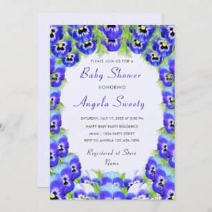 Invitation Baby shower des fleurs violettes