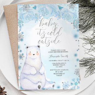 Invitation Baby shower des flocons d'argent de l'hiver de l'o