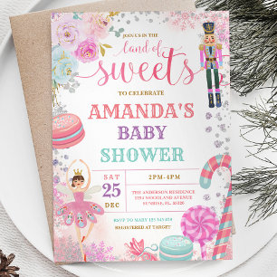 Invitation Baby shower des flocons de neige de Noël d'hiver