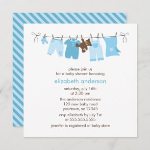 Invitation Baby shower des Garçons de la Ligne bleue