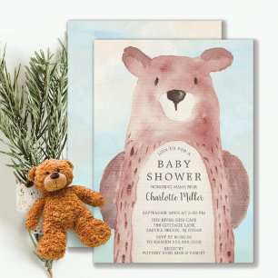 Invitation Baby shower des garçons d'ours doux