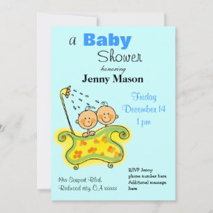 Invitation Baby shower des jumeaux