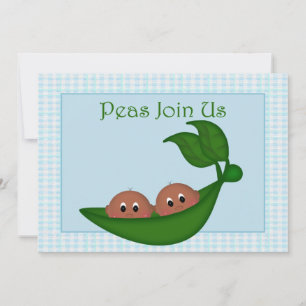Invitation Baby shower des jumeaux afro-américains