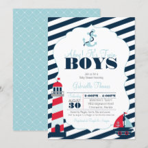 Baby shower des jumeaux bleus de la marine Ahoy