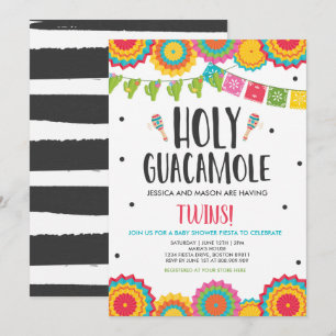 Invitation Baby shower des jumeaux de la Sainte Guacamole Fie