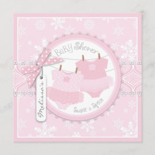 Invitation Baby shower des jumelles Tutus & Snowflakes d'hive